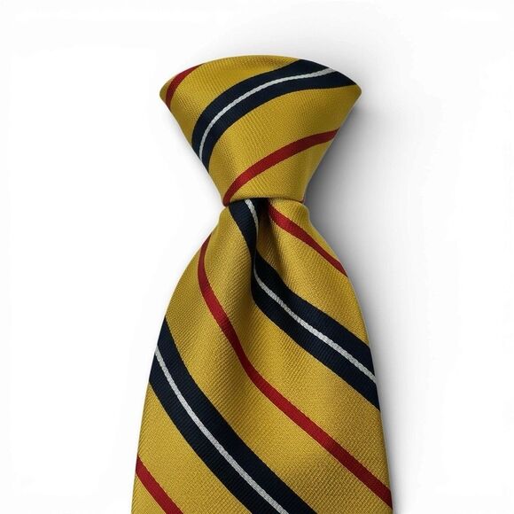 Other - J. Press Men's 100% Silk Necktie Multicolor Striped Repp Handmade in USA NWT